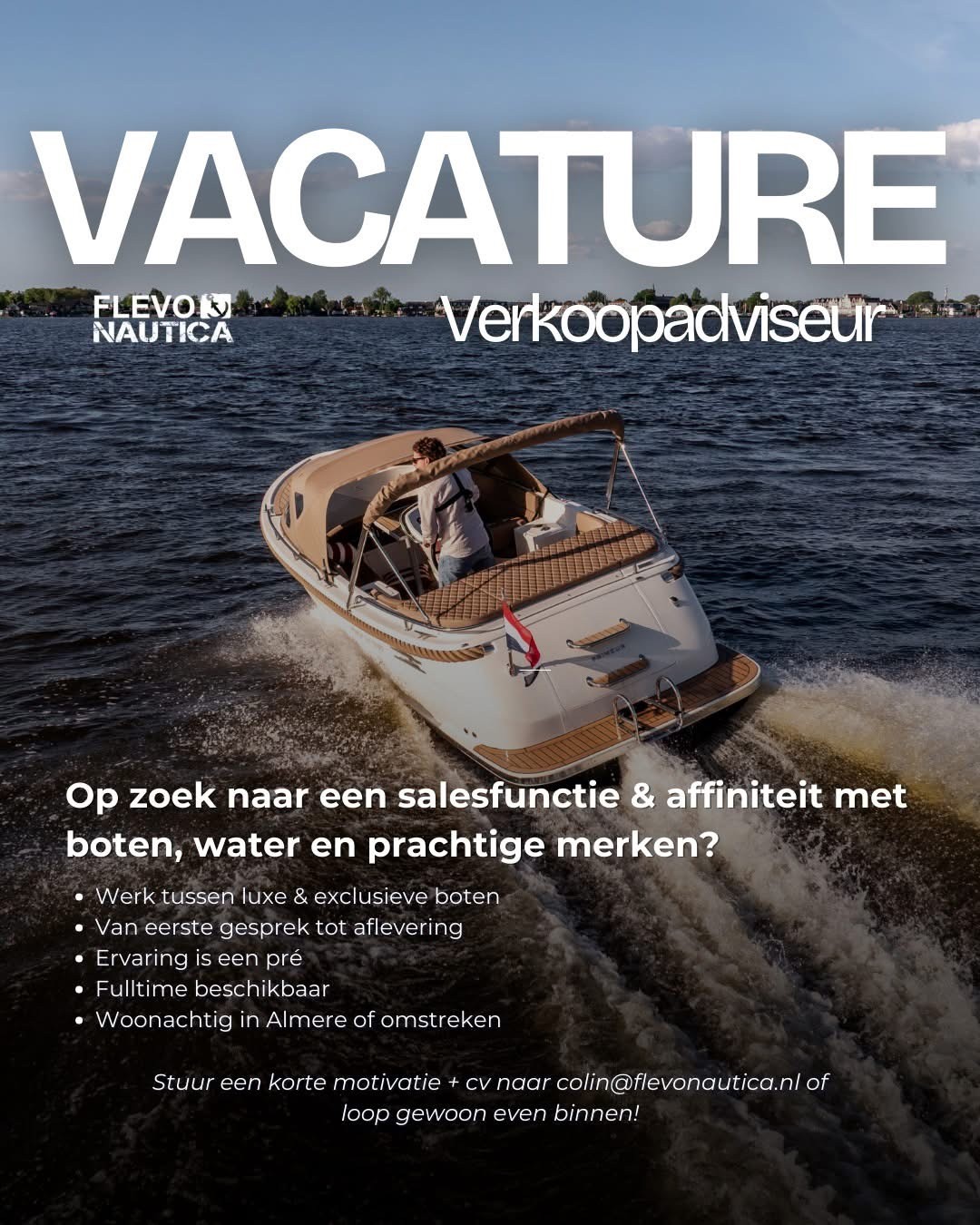 Vacature: Verkoopadviseur – FlevoNautica (Almere)