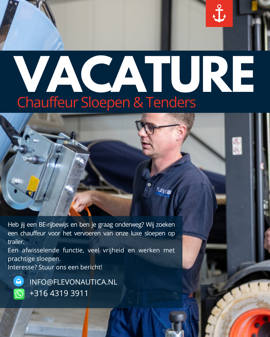 Vacature: Chauffeur (Rijbewijs B+E)