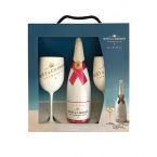 Moët & Chandon Ice Impérial Rosé Geschenkset met twee glazen the Rocks', een perfecte champagne cadeauset voor de liefhebbers van Rosé, klaar voor de zomer!
